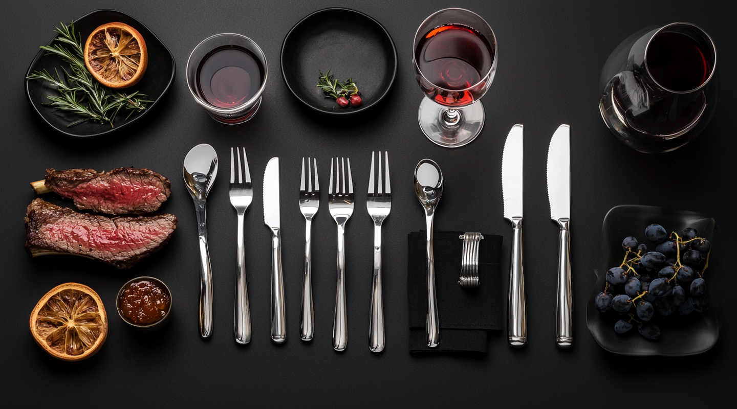 Heavy stainless steel cutlery